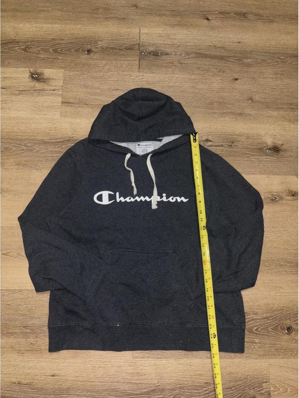 Champion Authentic Athleticwear Logo Fleece Hoodie Charcoal Gray Men’s XL - Picture 4 of 6